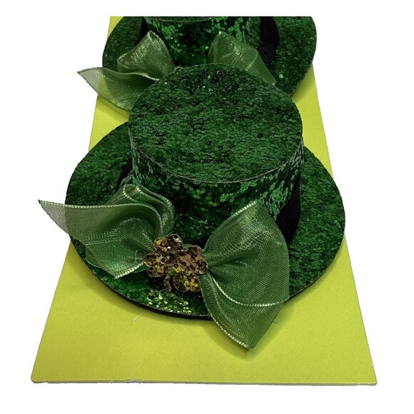 Bundle St Patrick’s Set Of 2 Leprechaun Hat Clips & 3 Pk Shamrock Scrunchies NEW - Picture 3 of 10